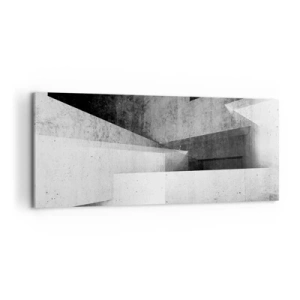 Quadro su tela - Stampe su Tela - Forme geometriche in una composizione monocromatica - 120x50cm - La struttura dello spazio - Decorazione murale moderna per soggiorno e camera da letto ARTTOR