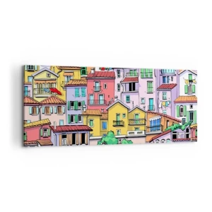 Quadro su tela - Stampe su Tela - Città allegra - 100x40 cm