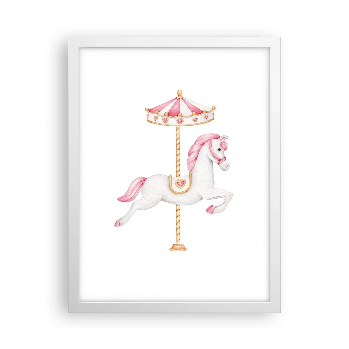 Poster in cornice bianca - Partito al galoppo. - 30x40 cm