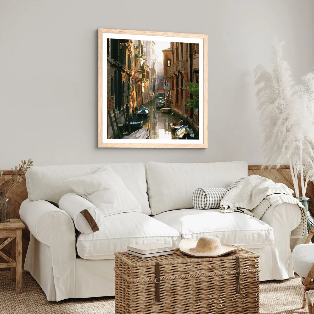 Poster in cornice rovere chiaro - Un angolo di Venezia - 40x40 cm