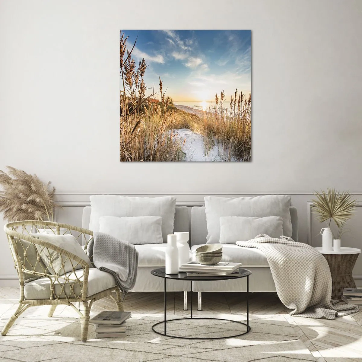 Quadro su vetro - Spiaggia del nord - 40x40 cm