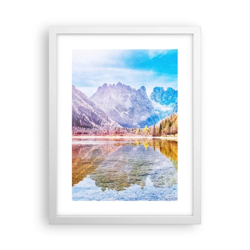 Poster in cornice bianca - E nei monti è già autunno - 30x40 cm