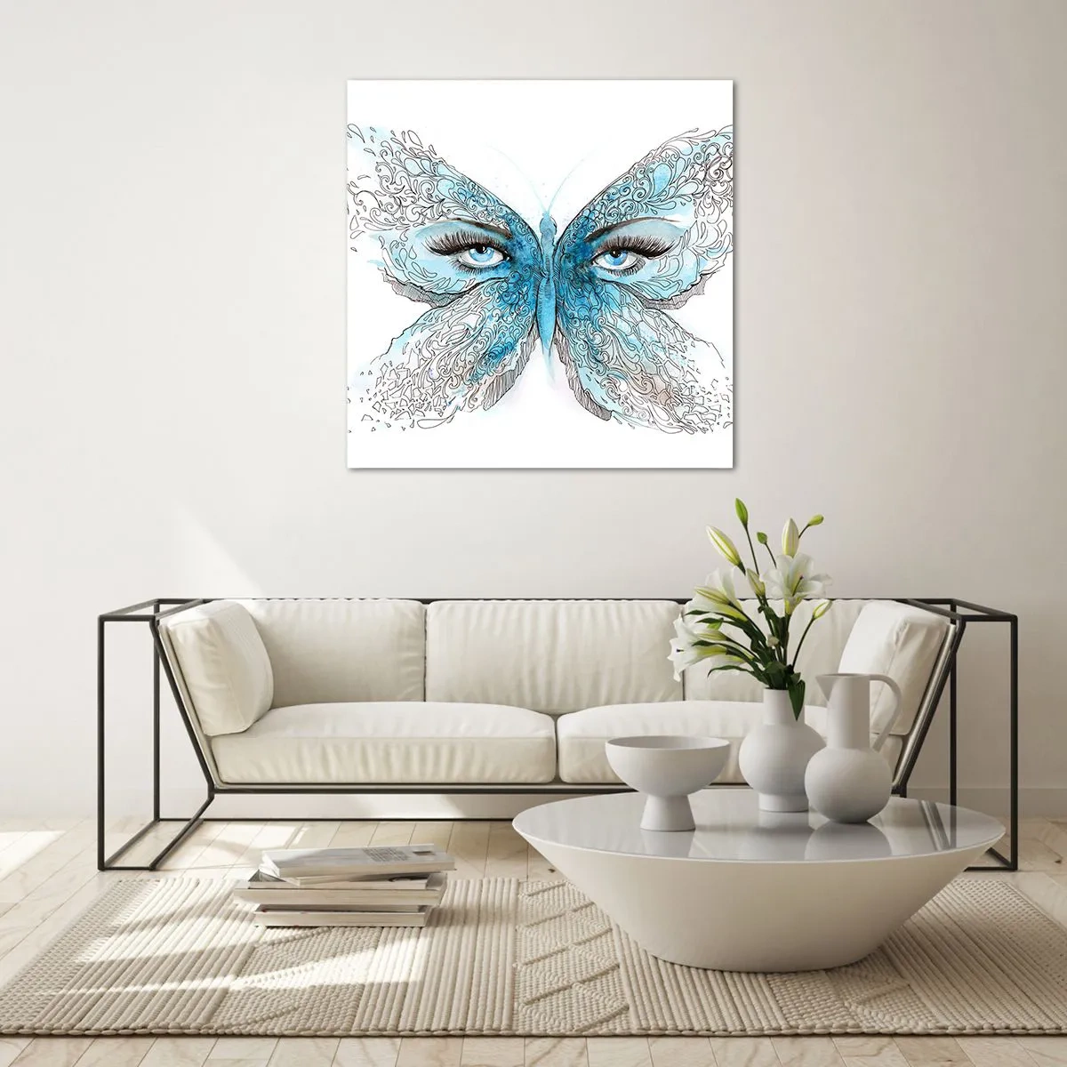 Quadro su vetro - Argo azzurro - 60x60 cm