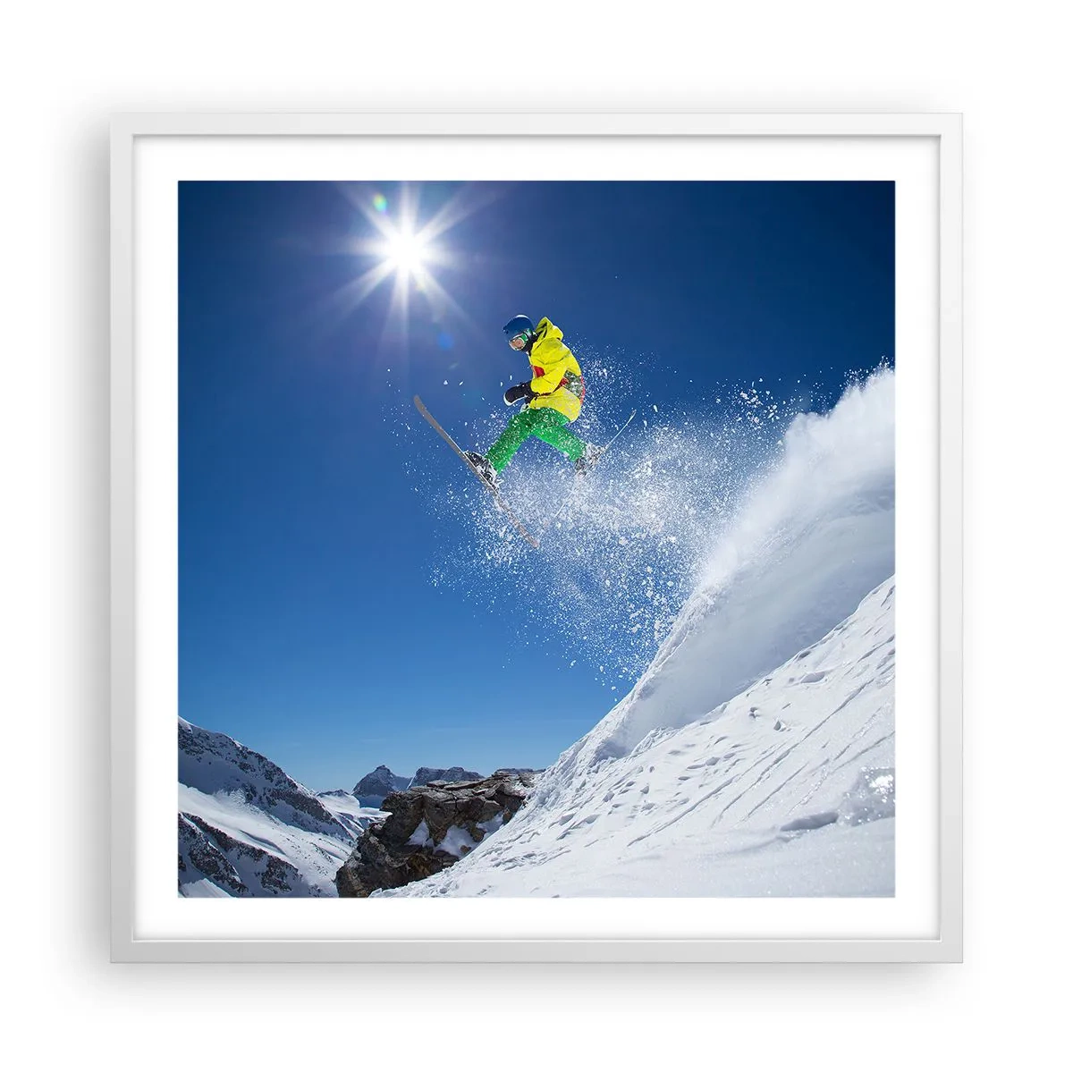 Poster in cornice bianca - Ballando con i monti - 60x60 cm