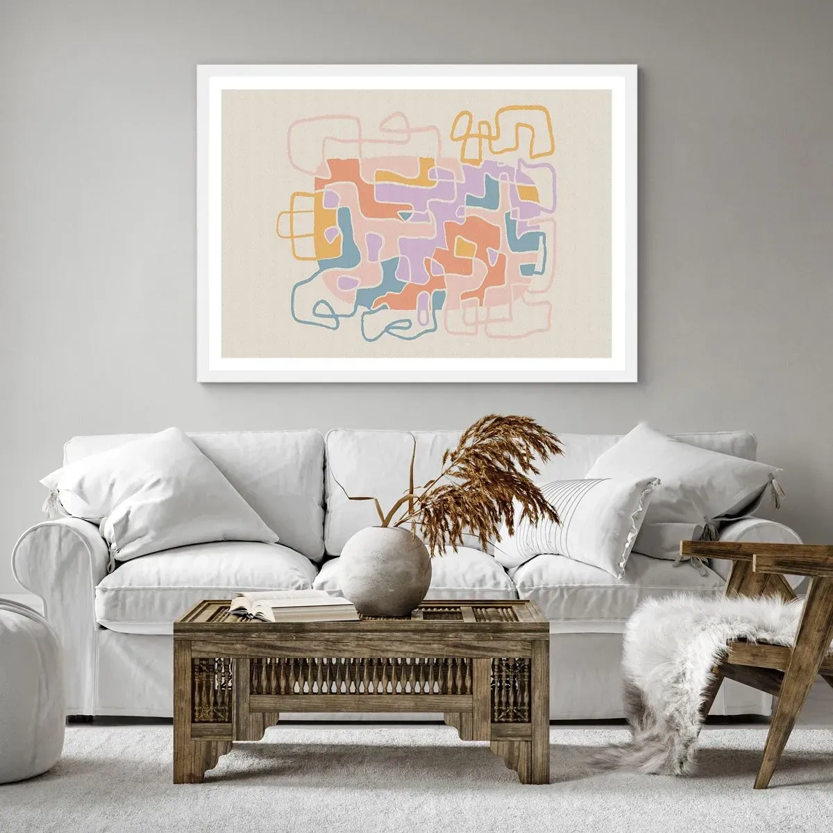 Poster in cornice bianca - Labirinto: avventura gioiosa - 91x61 cm