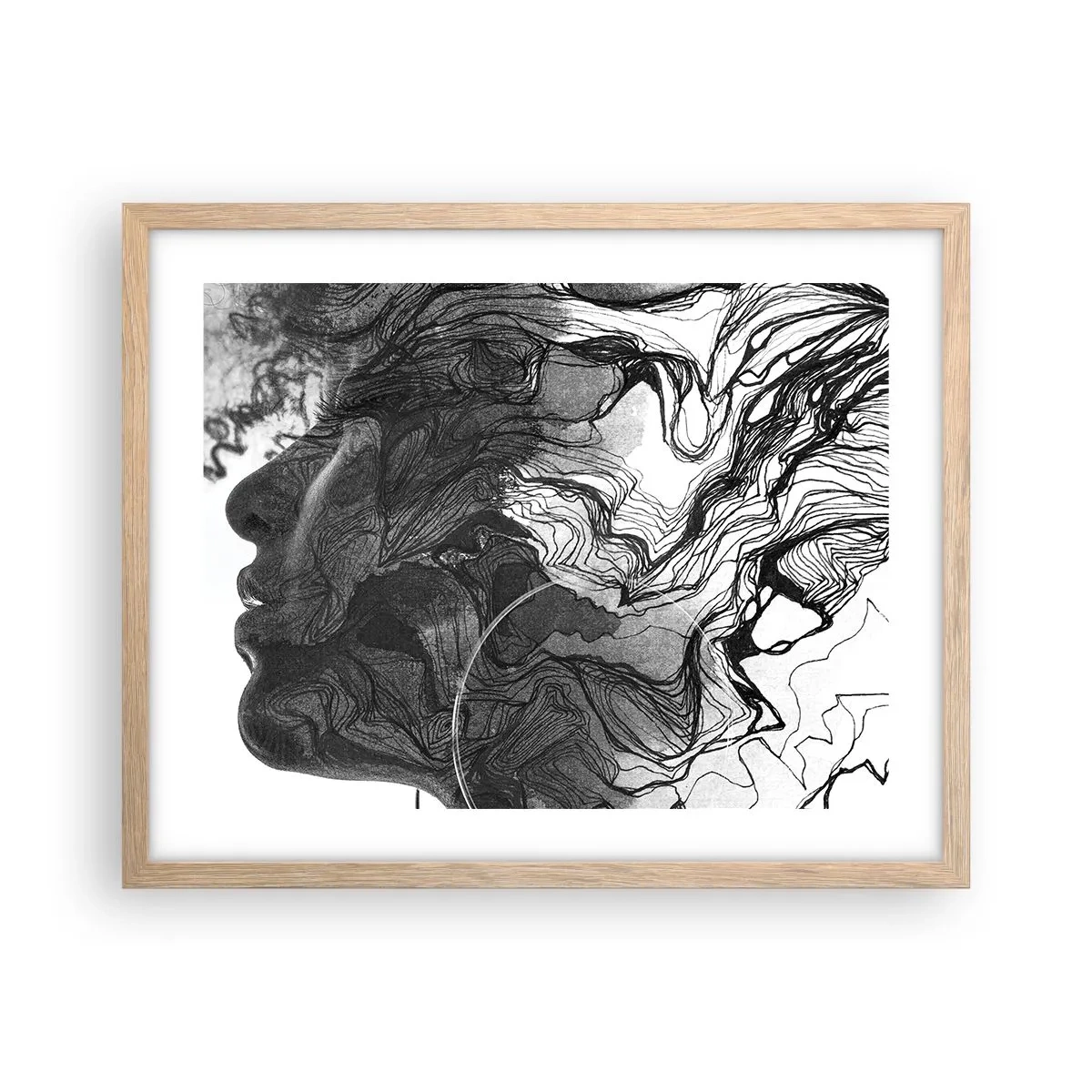 Poster in cornice rovere chiaro - Aggrovigliata nei sogni - 50x40 cm