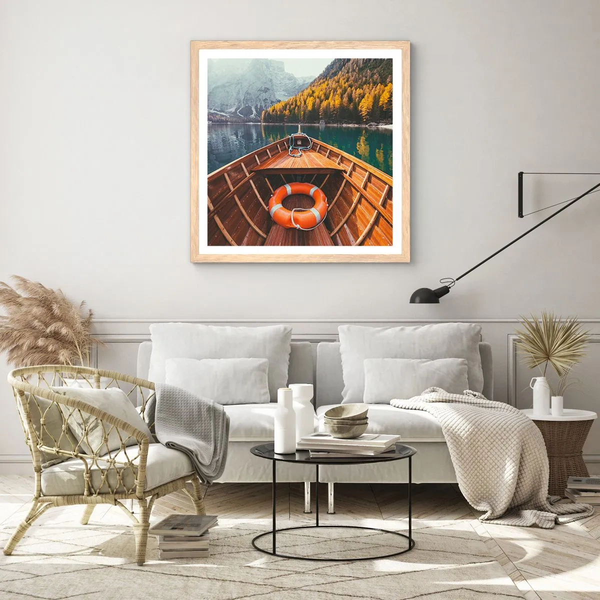 Poster in cornice rovere chiaro - Gita sui monti - 30x30 cm