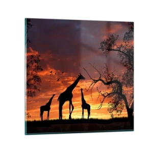 Quadro su vetro - Piccola cena tra amici - 40x40 cm