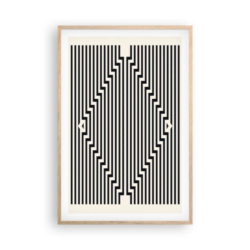 Poster in cornice rovere chiaro - Illusione geometrica - 61x91 cm