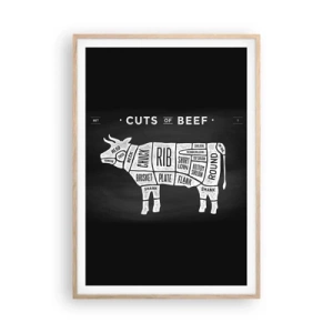 Poster in cornice rovere chiaro - Il sillabario del macellaio - 70x100 cm
