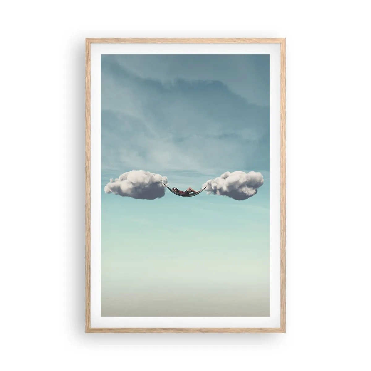 Poster in cornice rovere chiaro - La felicità del momento - 61x91 cm