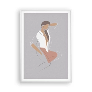 Poster in cornice bianca - Profilo di bellezza - 70x100 cm