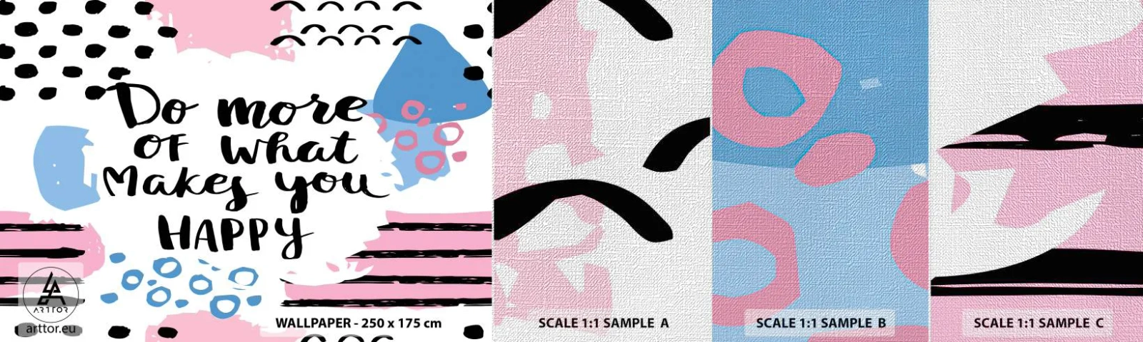 Campione di Fotomurale Premium Canvas - Come essere felici - Affermazione, Massima, Parole - 100x30 cm