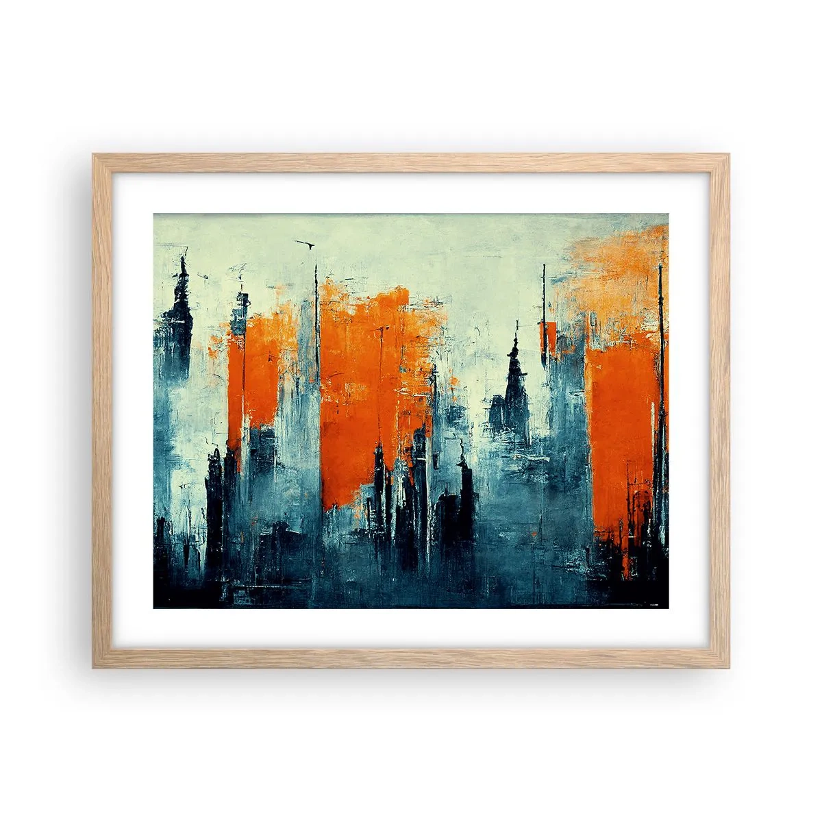 Poster in cornice rovere chiaro - Paesaggio moderno - 50x40 cm