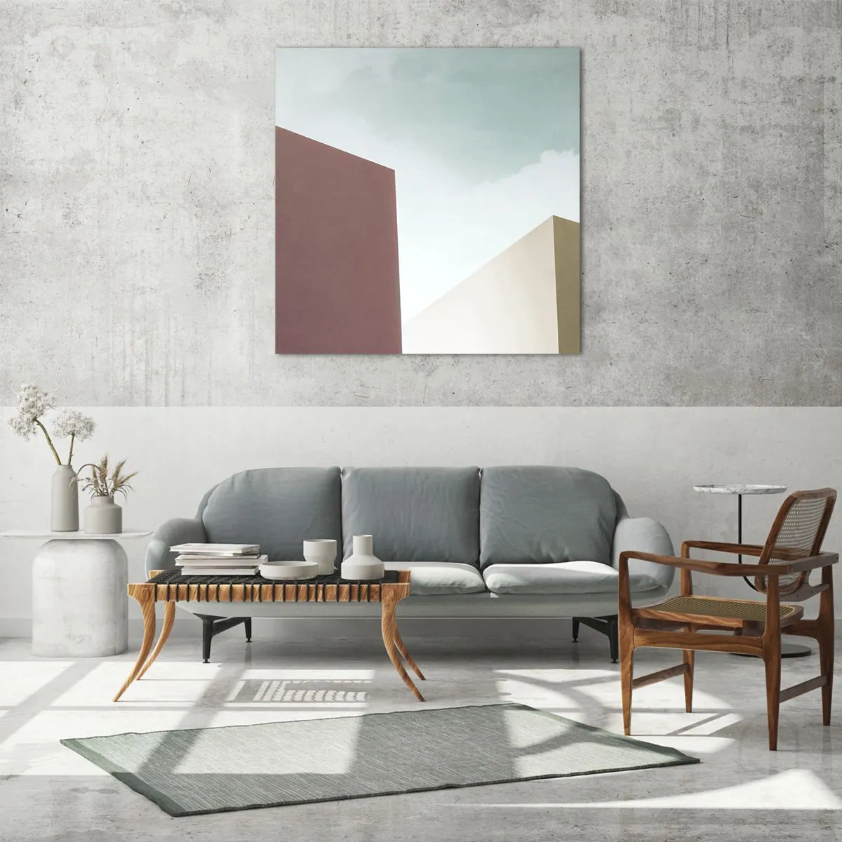 Quadro su vetro - Geometria di un'estate assolata - 30x30 cm