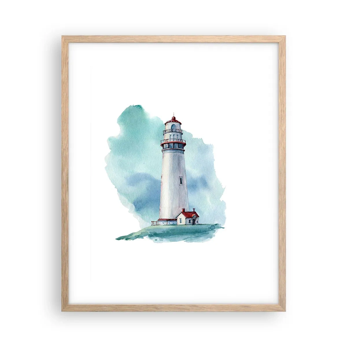 Poster in cornice rovere chiaro - Il mite amico del blu - 40x50 cm