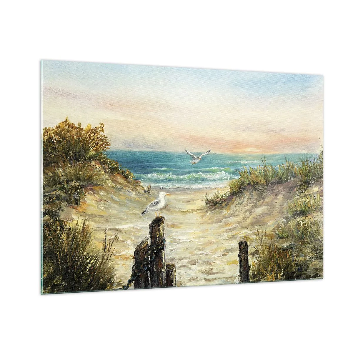 Quadro su vetro - Ritirata senza vento - 100x70cm - Silenzio senza vento - Decorazione murale moderna per soggiorno e camera da letto ARTTOR