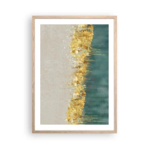 Poster in cornice rovere chiaro - Confine dorato - 50x70 cm