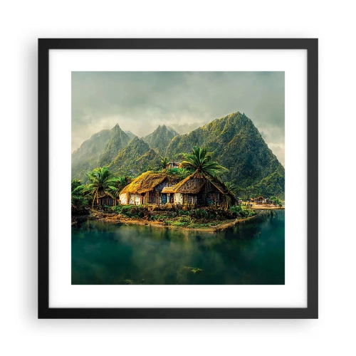 Poster in cornice nera - Paradiso tropicale - 40x40 cm