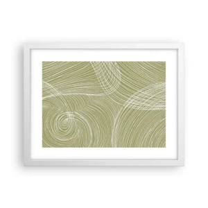 Poster in cornice bianca - Astrazione intricata in bianco - 40x30 cm