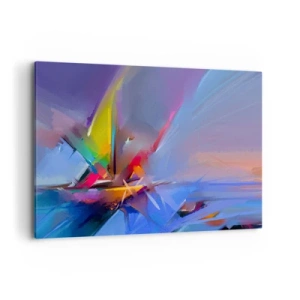 Quadro su tela - Stampe su Tela - Composizione astratta con colori intensi - 100x70cm - Eliche come un uccello - Decorazione murale moderna per soggiorno e camera da letto ARTTOR