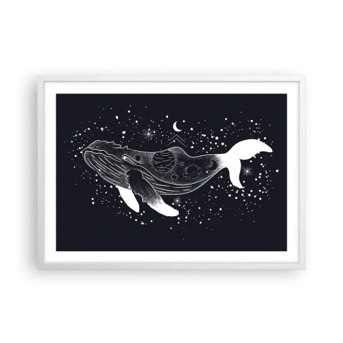 Poster in cornice bianca - Nell'oceano dell'universo - 70x50 cm