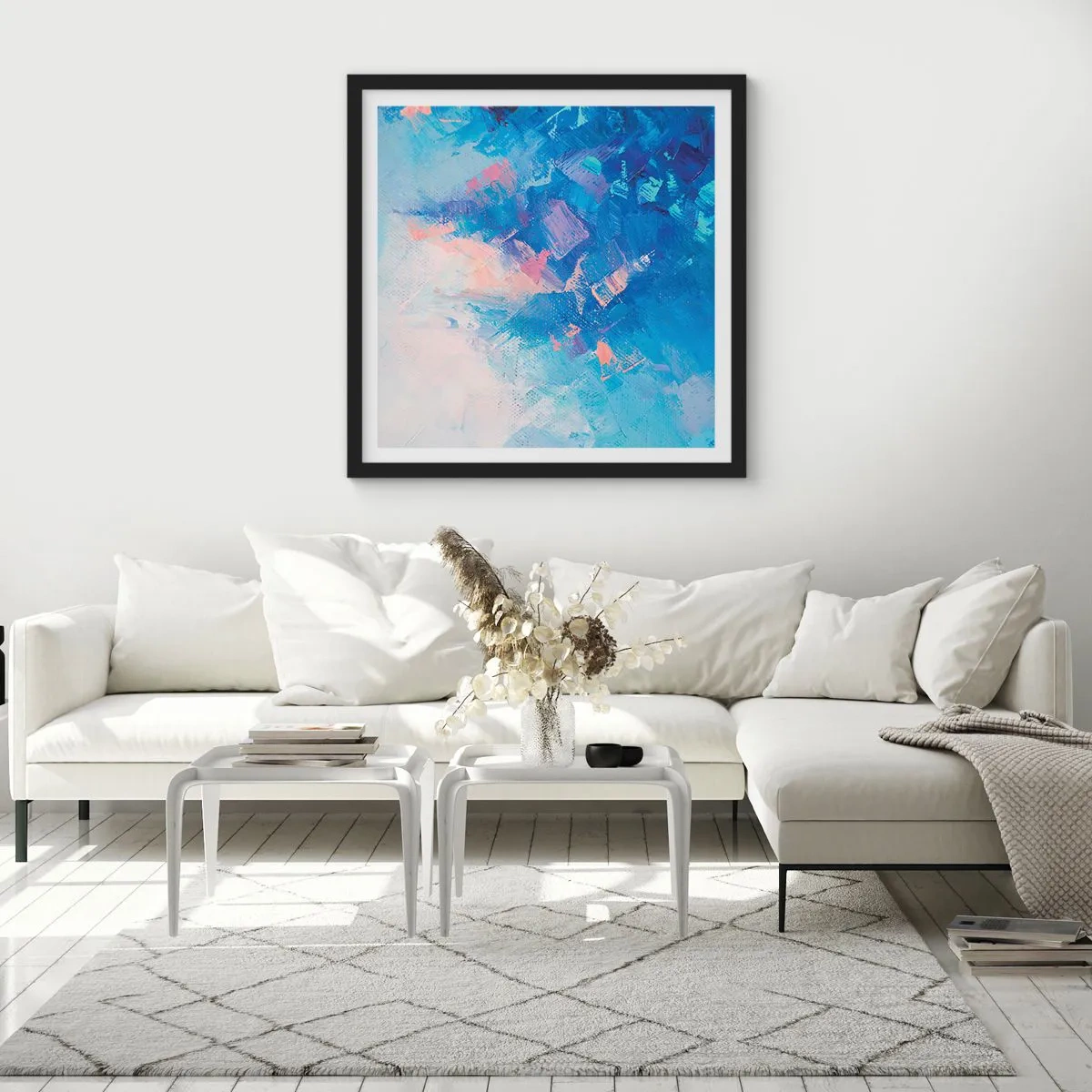 Poster in cornice nera - Astrazione invernale - 30x30 cm