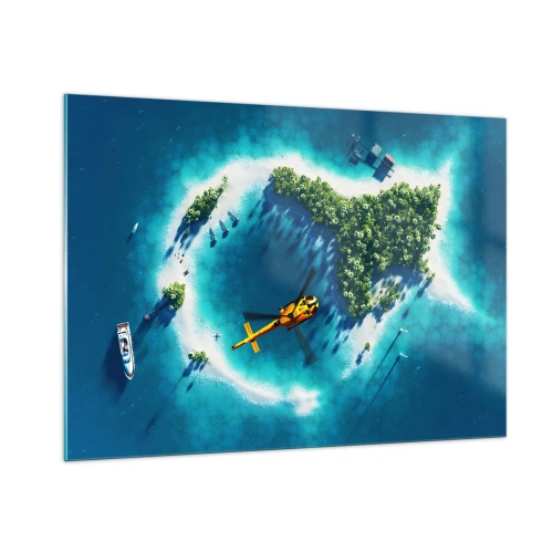 Quadro su vetro - Comprati un'isola - 100x70cm - Comprati un'isola - Decorazione murale moderna per soggiorno e camera da letto ARTTOR