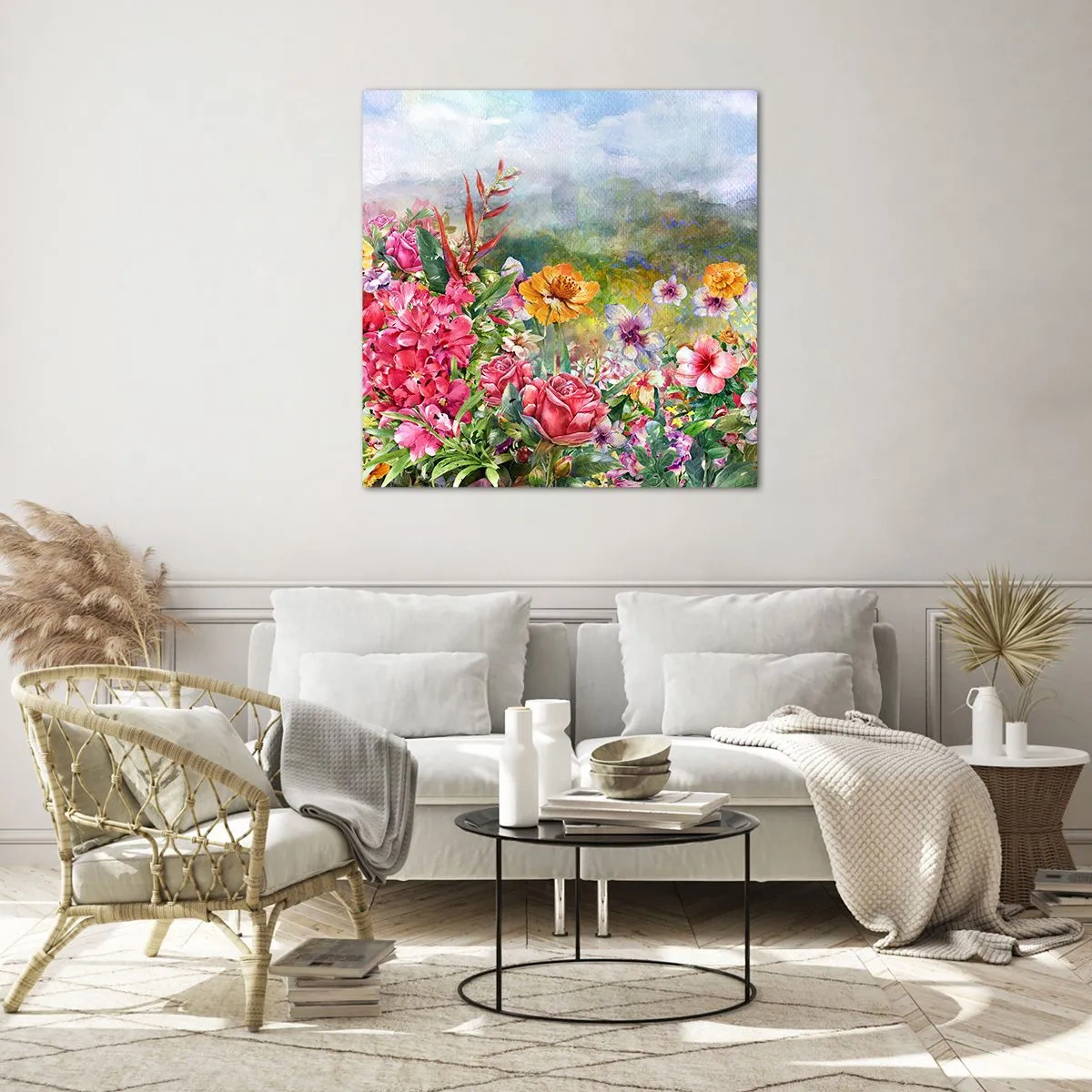 Quadro su vetro - Il giardino impazzito - 70x70 cm