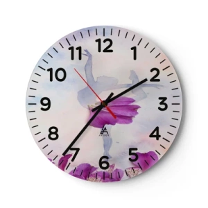 Orologio da parete - Orologio in Vetro - Delicata come un fiore - 30x30 cm