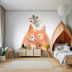 Fotomurali Standard Eco - I paradossi dell'amore - Per bambini, Topo, Gatto - 500x350 cm