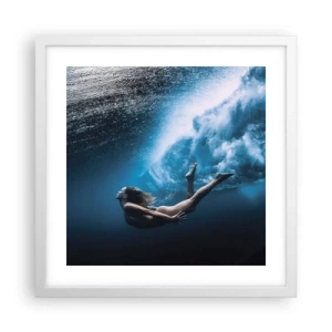 Poster in cornice bianca - Moderna sirena - 40x40 cm