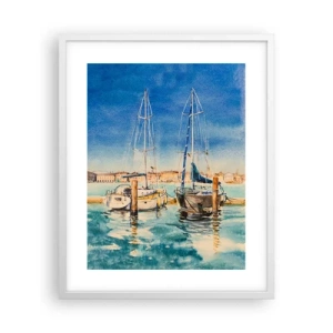 Poster in cornice bianca - La laguna assolata - 40x50 cm