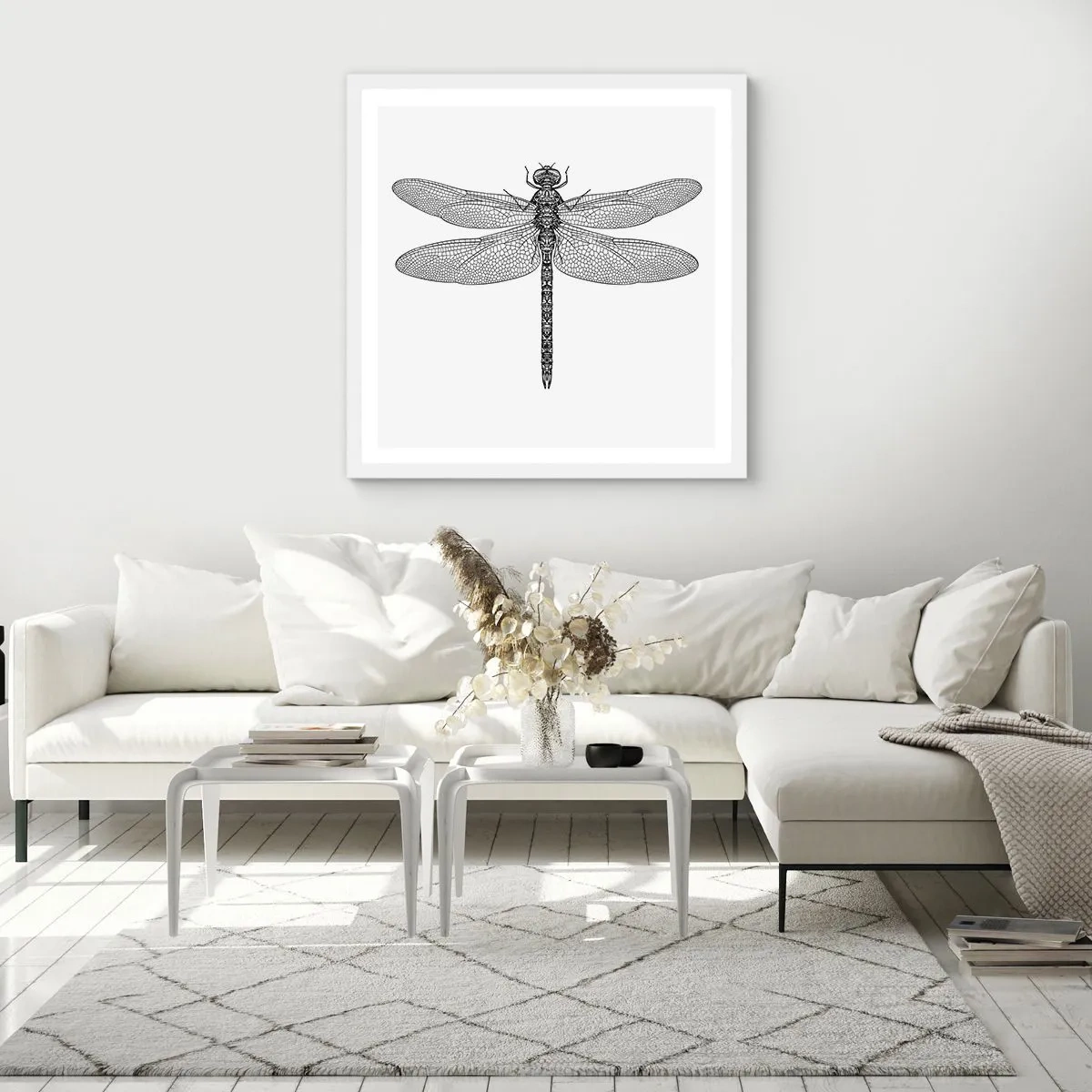 Poster in cornice bianca - La precisione della natura - 60x60 cm