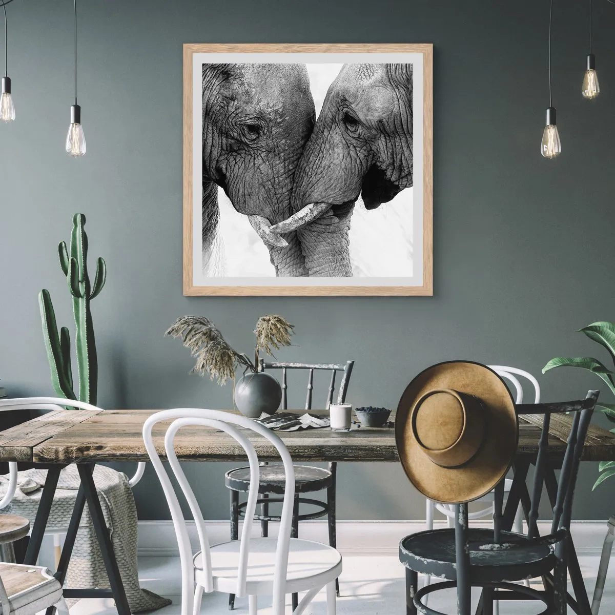 Poster in cornice rovere chiaro - Dichiarazione sincera - 30x30 cm