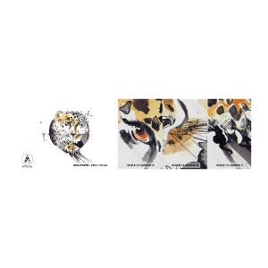 Campione di Fotomurale Premium Sand - Bellezza predatrice - Animali, Pantera, Natura - 100x30 cm