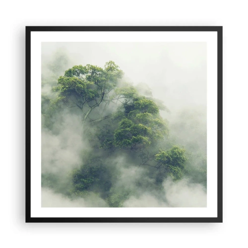 Poster in cornice nera - Avvolti dalla nebbia - 60x60 cm