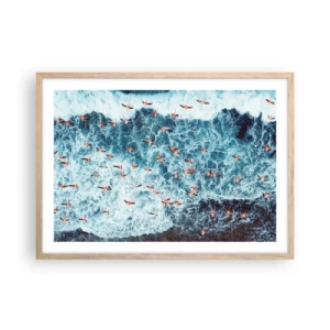 Poster in cornice rovere chiaro - Parata sotto il mare - 70x50 cm