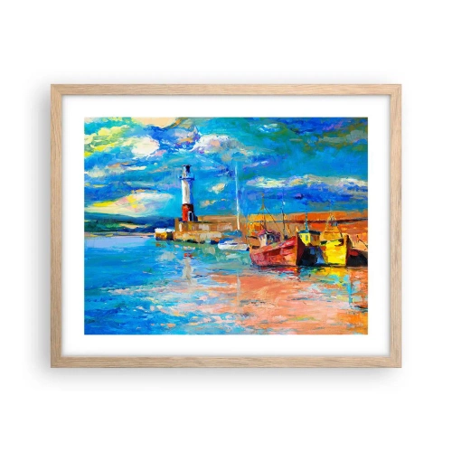 Poster in cornice rovere chiaro - Pomeriggio nell'insenatura multicolore - 50x40 cm