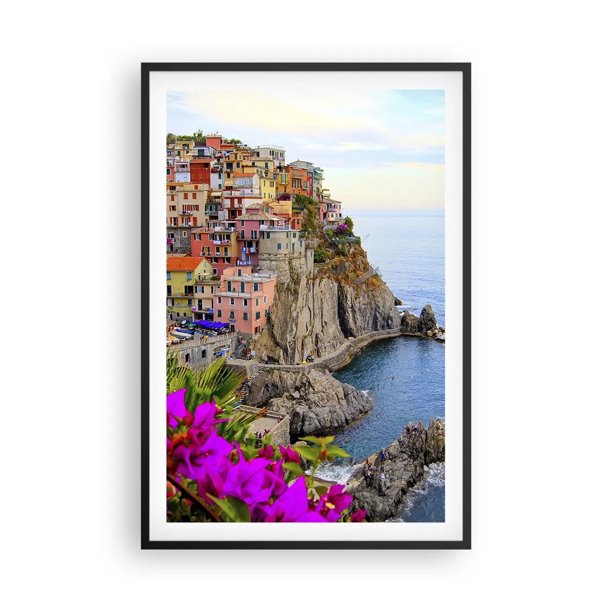 Poster in cornice nera - La città che ride - 61x91 cm