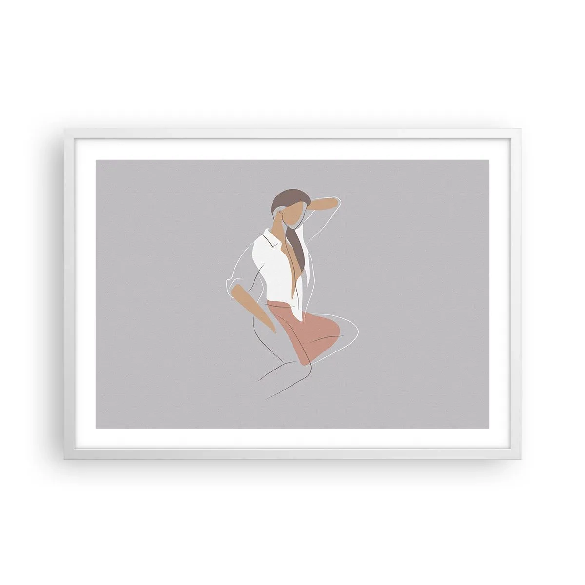 Poster in cornice bianca - Profilo di bellezza - 70x50 cm