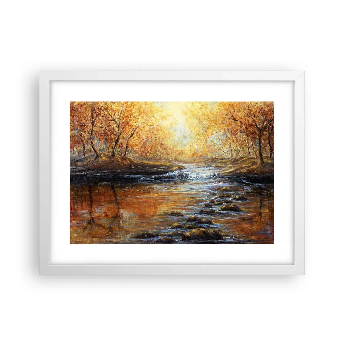 Poster in cornice bianca - Ruscello d'oro - 40x30 cm