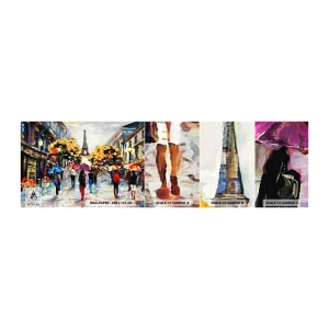 Campione di Fotomurale Adesivo Deluxe Sticker - Bella soprattutto d'autunno - Città, Parigi, Torre Eiffel - 100x30 cm