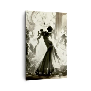 Quadro su tela - Stampe su Tela - Palla in stile retrò in bianco e nero - 80x120cm - Il gran ballo in maschera - Decorazione murale moderna per soggiorno e camera da letto ARTTOR