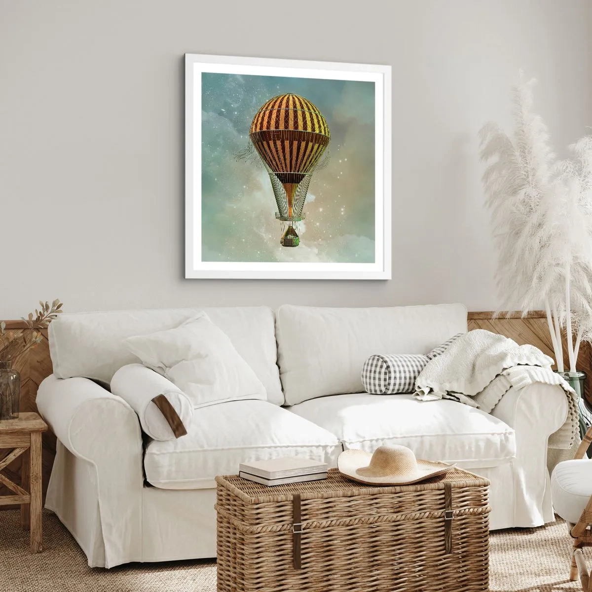 Poster in cornice bianca - I voli dei pionieri - 60x60 cm