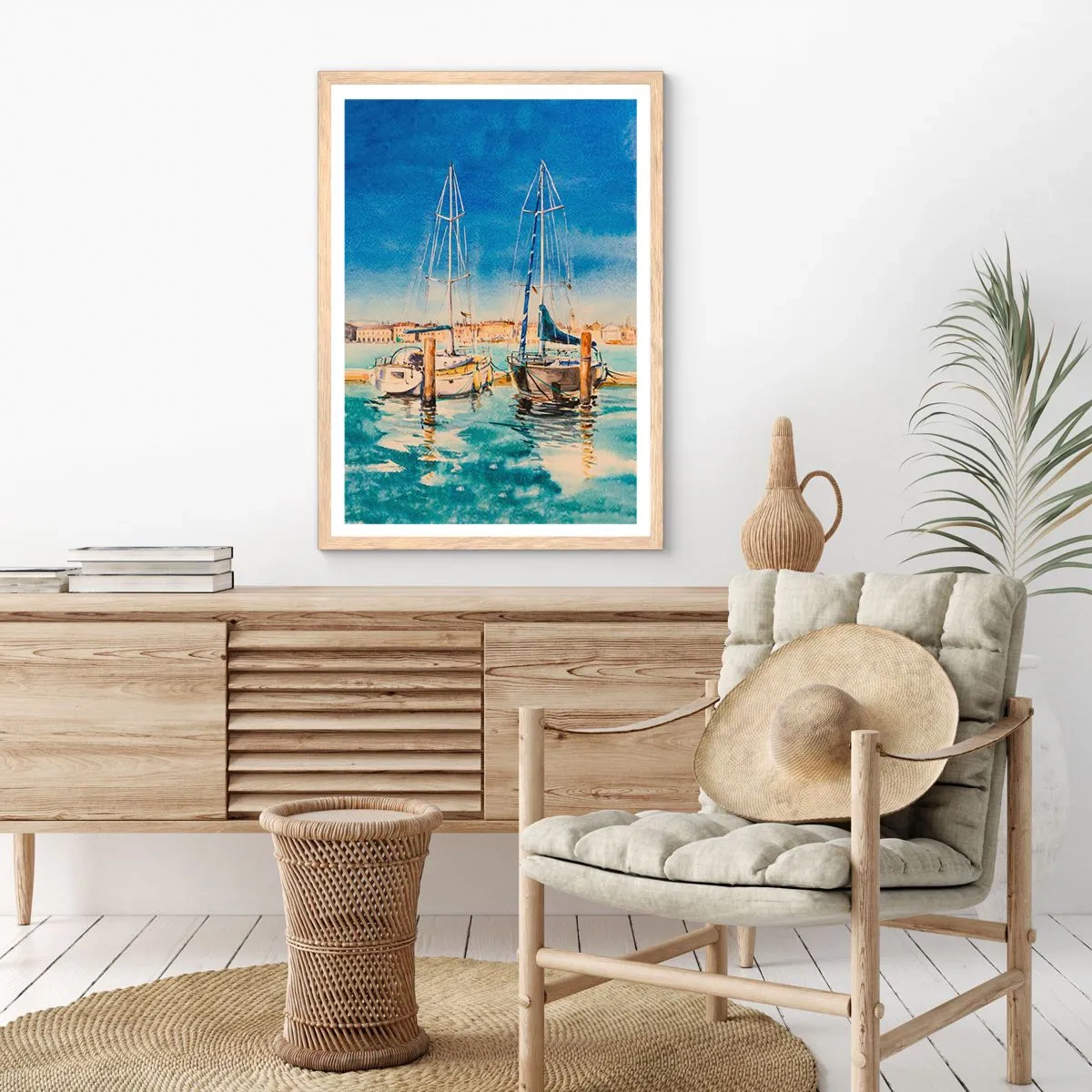 Poster in cornice rovere chiaro - La laguna assolata - 61x91 cm