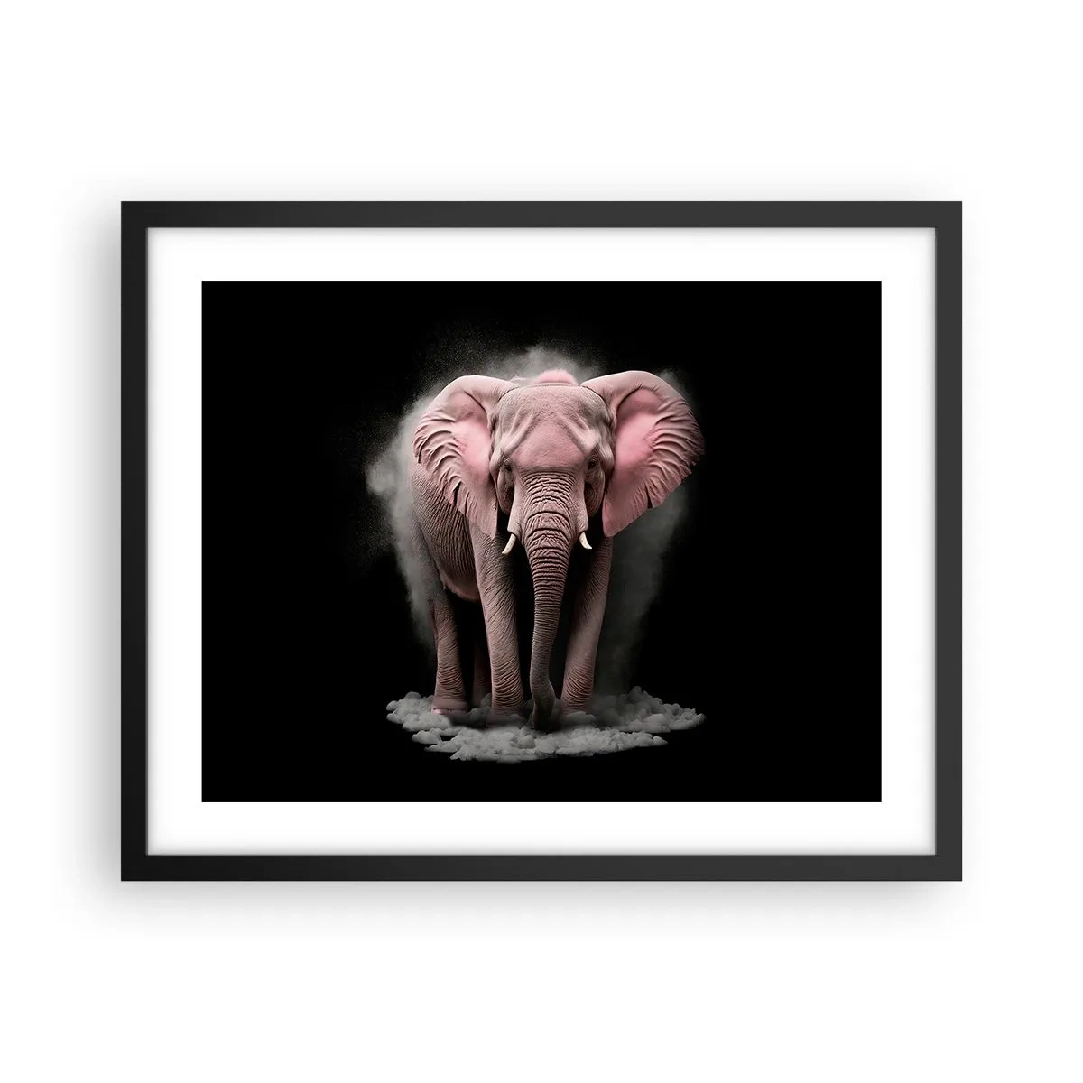 Poster in cornice nera - Non pensare all'elefante rosa! - 50x40 cm