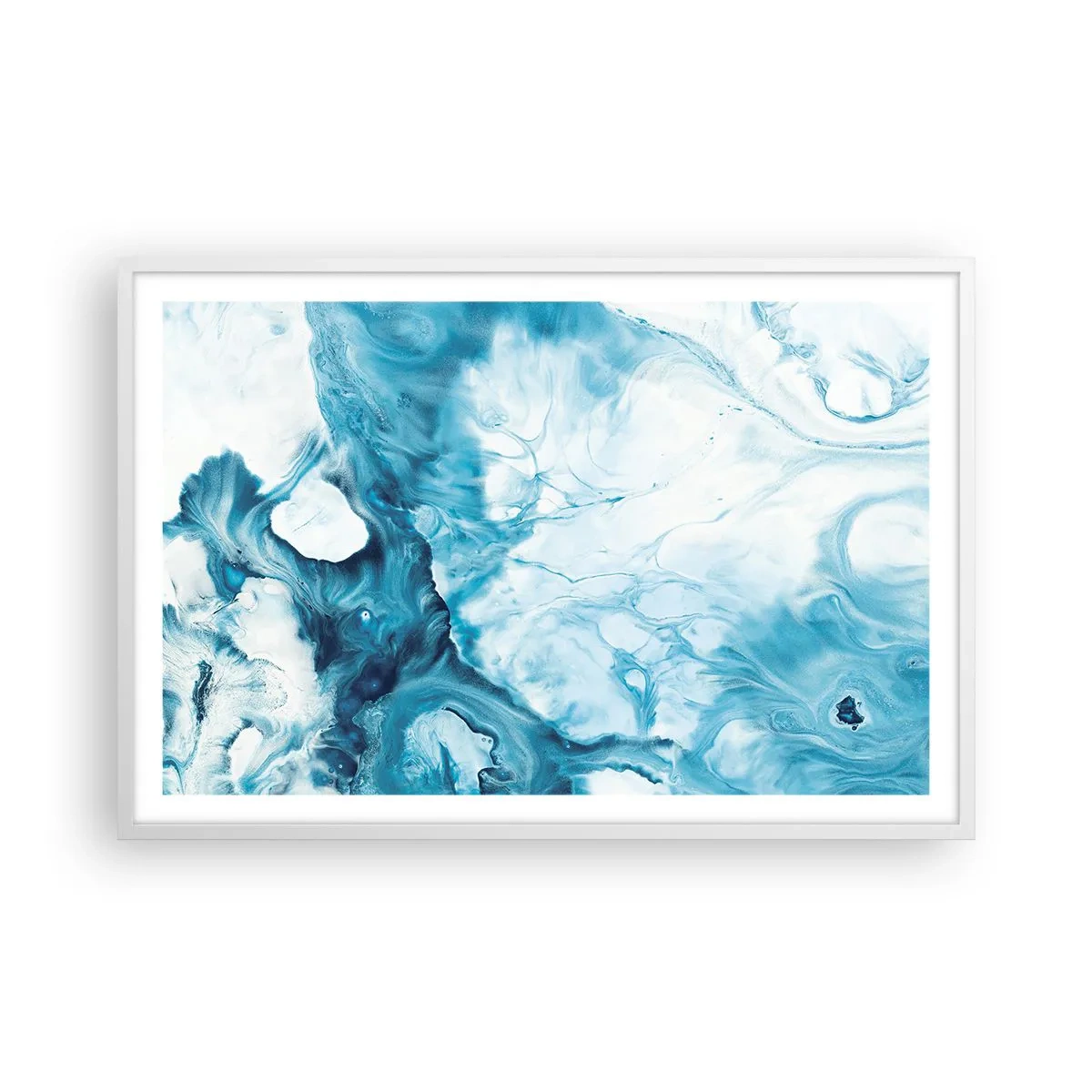 Poster in cornice bianca - Concerto di blu - 91x61 cm
