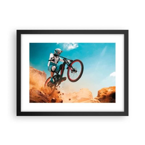 Poster in cornice nera - Il demone della follia ciclistica - 40x30 cm
