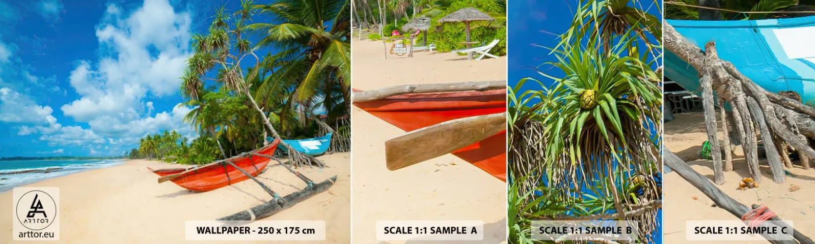 Campione Di Fotomurale Standard Eco - La bellezza dei tropici - Paesaggio, Oceano, Spiaggia esotica - 100x30 cm